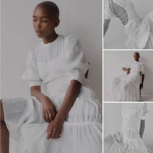 Jonathan Simkhai Fira Ruched Open Back Maxi Dress - Like New - Picture 7 of 7